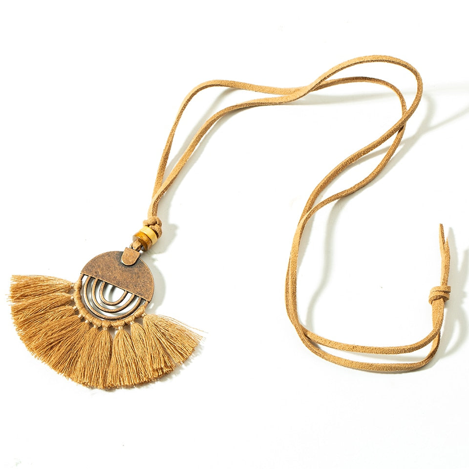 Women Vintage Bohemian Ethnic Tassel Neckalce - Full Circle Yoga