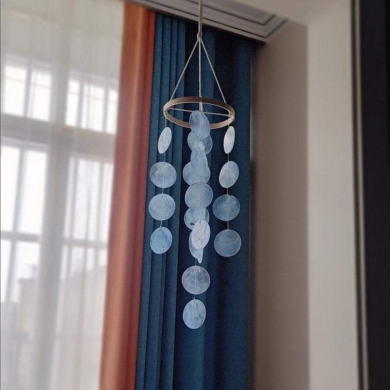 Full Circle Yoga School blue-B Natural Shell Dream Wind Catcher