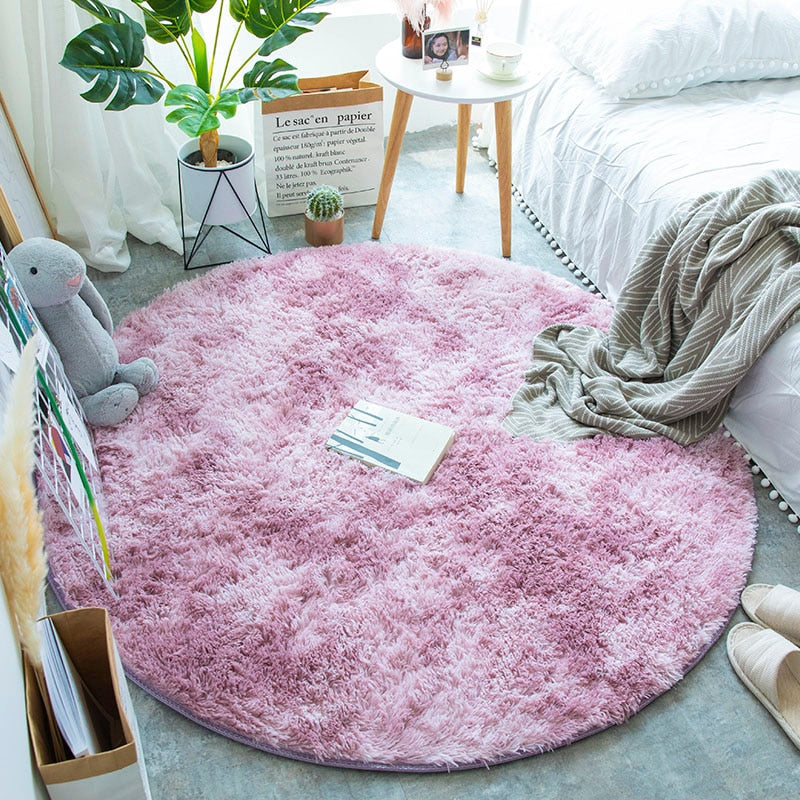 Full Circle Yoga School Fluffy Round Living Room Carpet